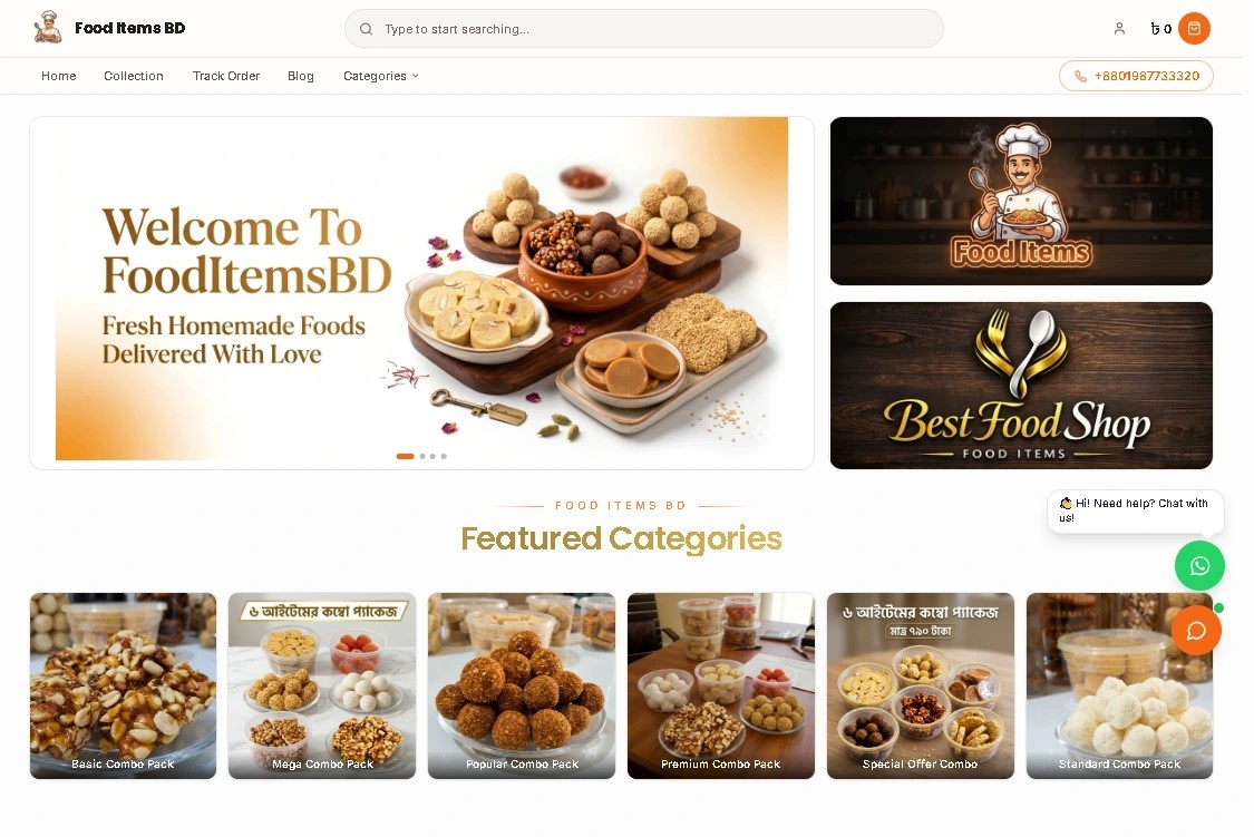 FoodItemsBD – Complete Food E-Commerce Platform
